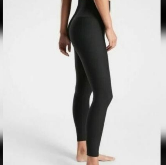 Athleta RIBBED High Waist Seamless Legging Black Yoga GYM Workout Women Medium - Picture 14 of 15
